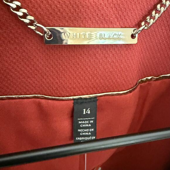 WHBM NEW Women's 14 Metallic Trim Blazer Jacket Burnt Sienna Career Quiet Luxury - Picture 9 of 16